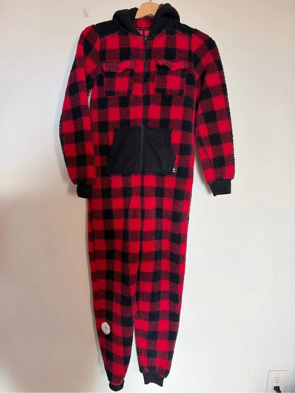 Canadiana Kids Buffalo Plaid Fleece Sleeper Onesie – L 10-12 – NWT